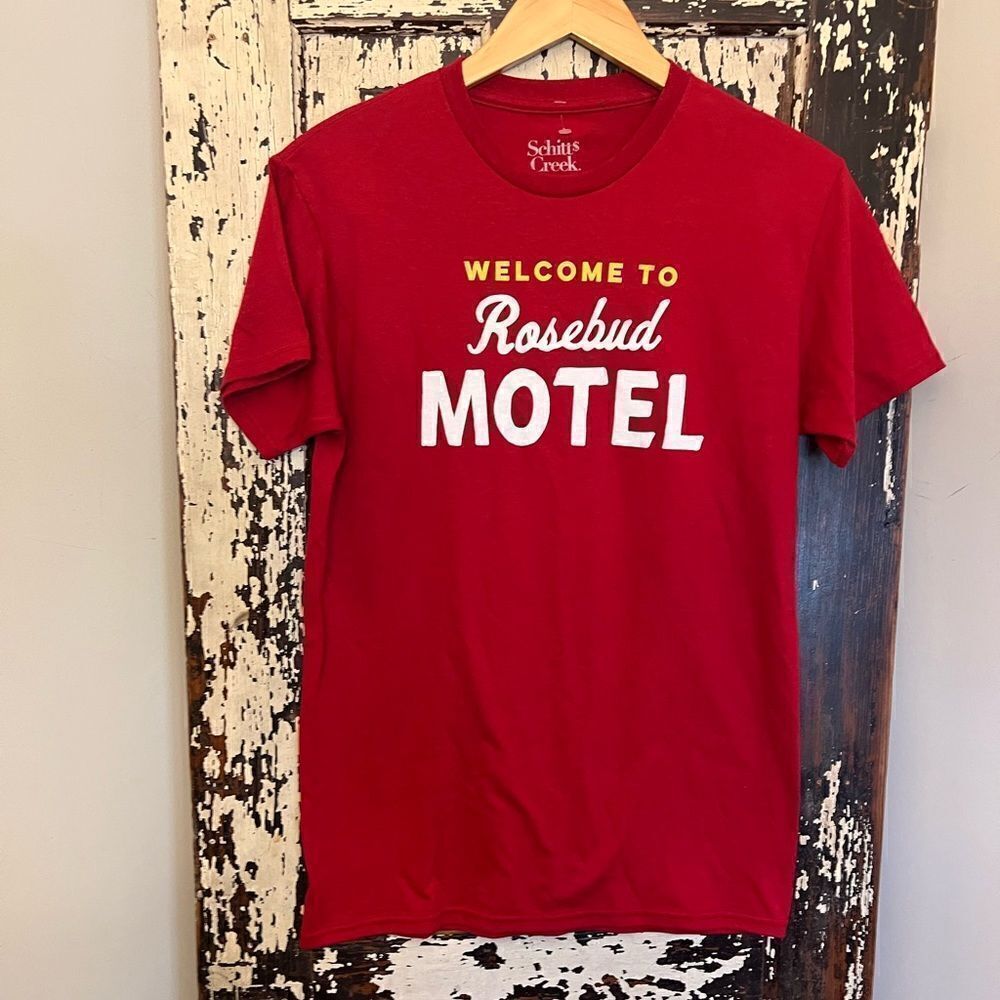 NWOT Schitt’s Creek Rosebud Motel size Small T-shirt. Unisex.